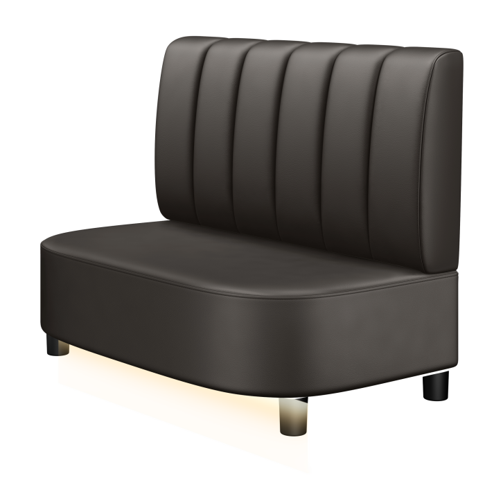 THOMAS | Gastrobank | B:H 100 x 103 cm | Braun | Gestreift | Leder | LED