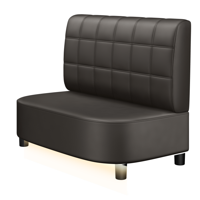 THOMAS | Gastrobank | B:H 100 x 103 cm | Braun | Blocks | Leder | LED