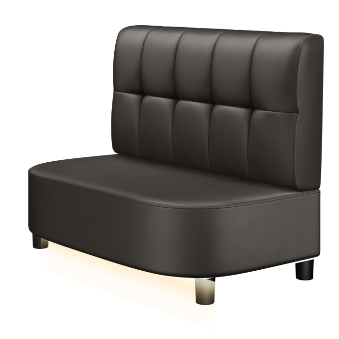 THOMAS | Gastrobank | B:H 100 x 103 cm | Braun | Button | Leder | LED