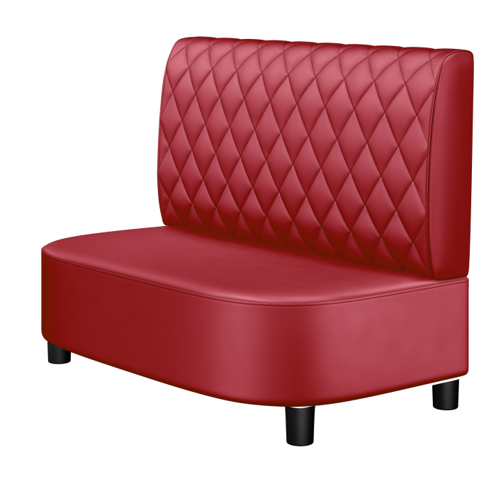 THOMAS | Gastrobank | B:H 100 x 103 cm | Rot | Raute | Leder