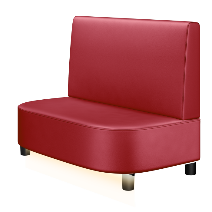 THOMAS | Gastrobank | B:H 100 x 103 cm | Rot | Glatt | Leder | LED