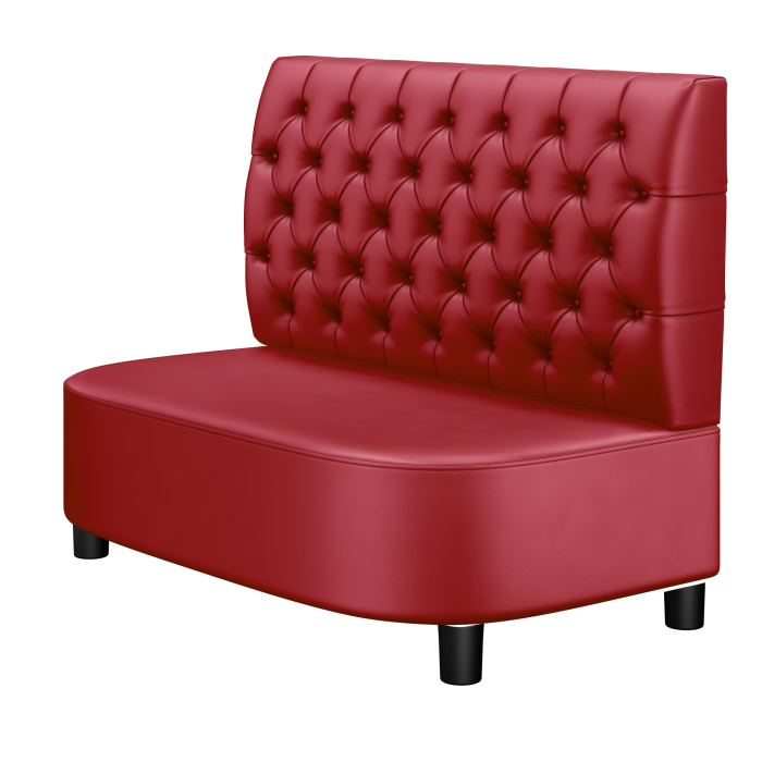 THOMAS | Gastrobank | B:H 100 x 103 cm | Rot | Chesterfield | Leder