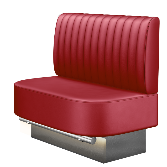 THOMAS | Gastro Hochbank | B:H 100 x 126 cm | Rot | Gestreift | Leder | LED