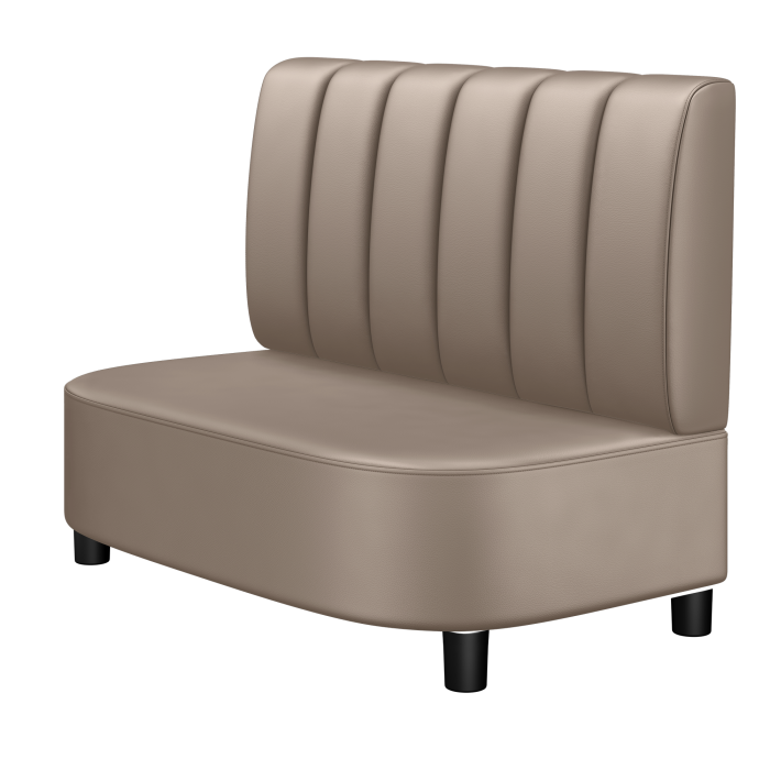 THOMAS | Gastrobank | B:H 100 x 103 cm | Taupe | Gestreift | Leder