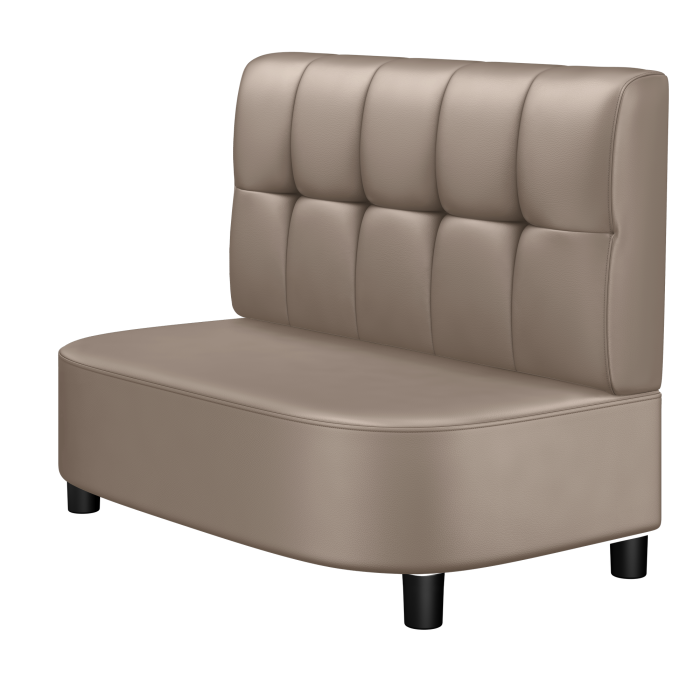 THOMAS | Gastrobank | B:H 100 x 103 cm | Taupe | Button | Leder