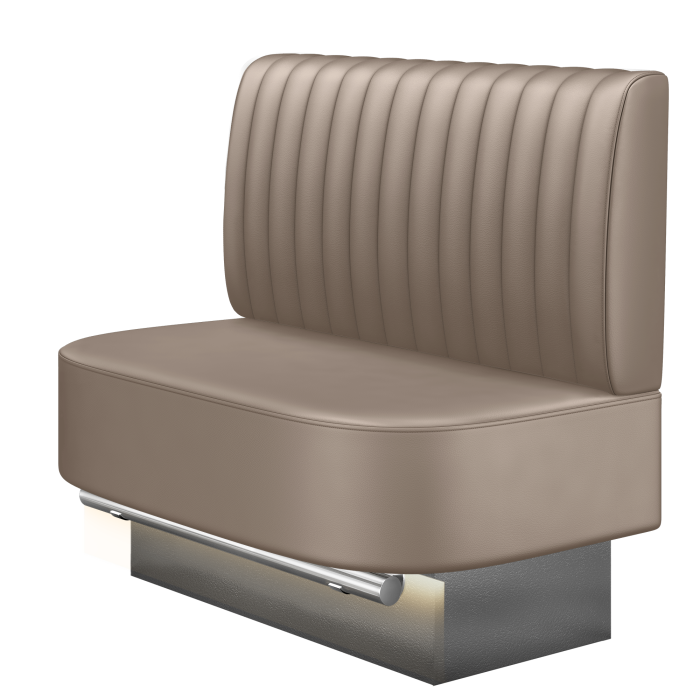 THOMAS | Gastro Hochbank | B:H 100 x 136 cm | Taupe | Gestreift | Leder | LED