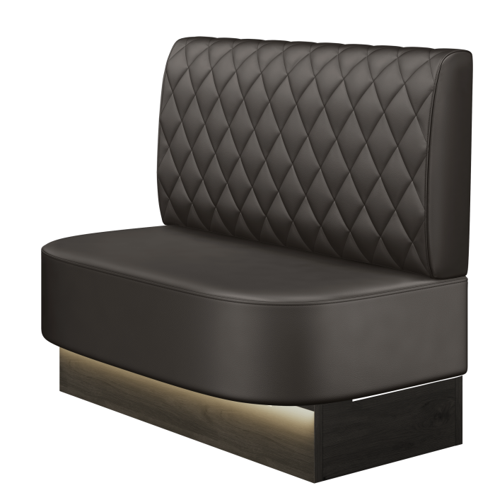 THOMAS | Gastrobank | B:H 100 x 103 cm | Braun | Raute | Leder | LED
