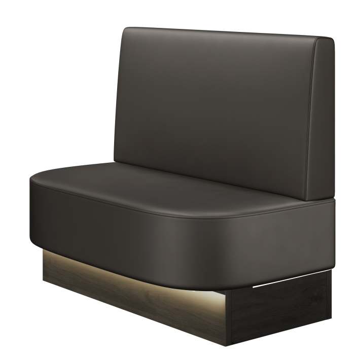 THOMAS | Gastrobank | B:H 100 x 103 cm | Braun | Glatt | Leder | LED