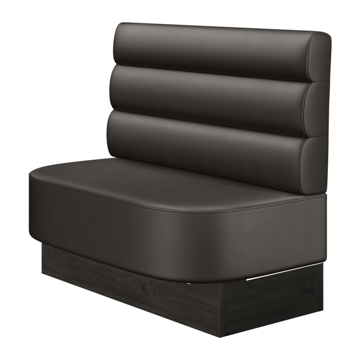 THOMAS | Gastrobank | B:H 100 x 103 cm | Braun | Horizontal Gestreift Rund | Leder