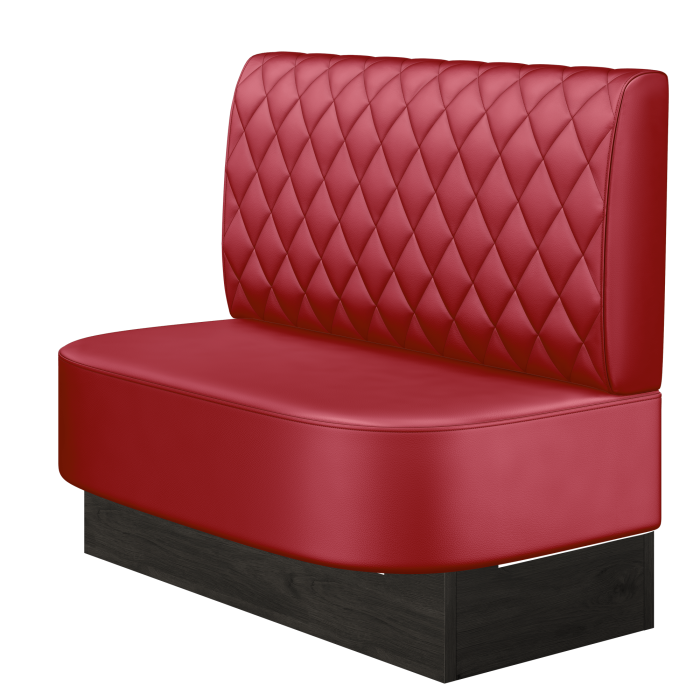 THOMAS | Gastrobank | B:H 100 x 103 cm | Rot | Raute | Leder
