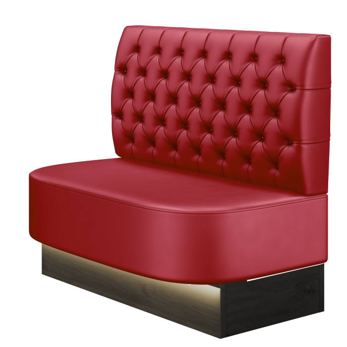 THOMAS | Gastrobank | B:H 100 x 103 cm | Rot | Chesterfield | Leder | LED