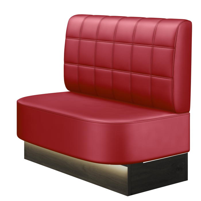 THOMAS | Gastrobank | B:H 100 x 103 cm | Rot | Blocks | Leder | LED