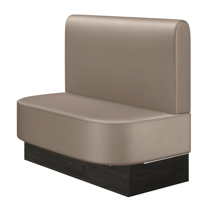 THOMAS | Gastrobank | B:H 100 x 103 cm | Taupe | Glatt/ Rund | Leder
