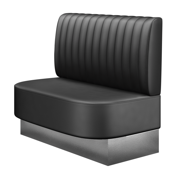 THOMAS | Gastrobank | B:H 100 x 103 cm | Schwarz | Gestreift | Leder