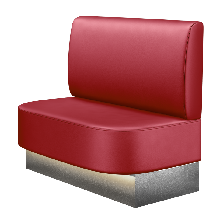 THOMAS | Gastrobank | B:H 100 x 103 cm | Rot | Glatt | Leder | LED