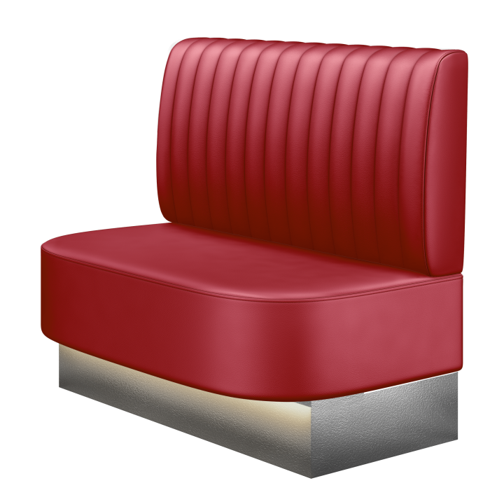 THOMAS | Gastrobank | B:H 100 x 103 cm | Rot | Gestreift | Leder | LED