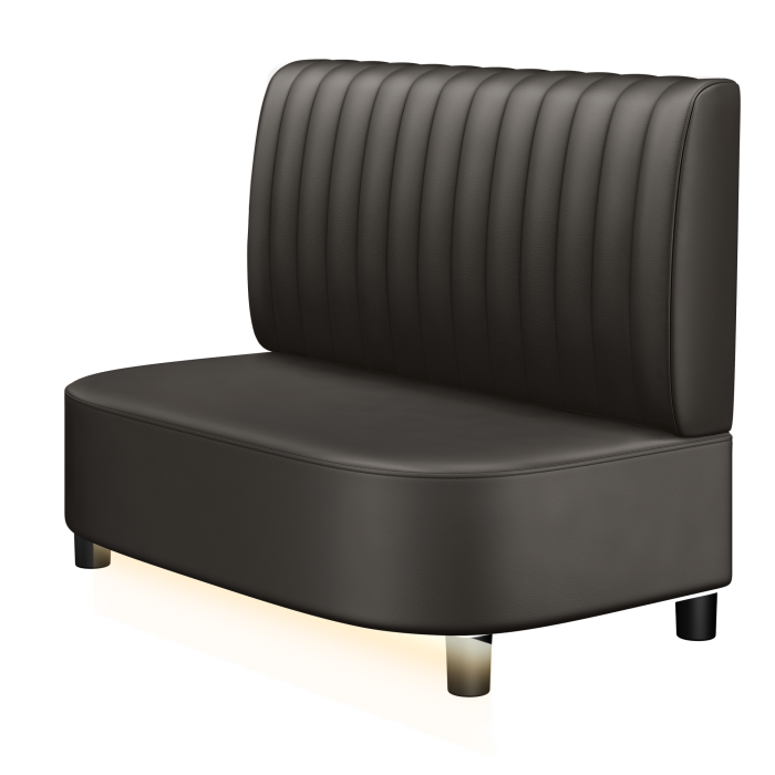 THOMAS | Gastrobank | B:H 100 x 103 cm | Braun | Gestreift | Leder | LED