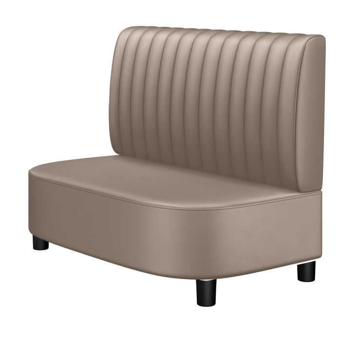 THOMAS | Gastrobank | B:H 100 x 103 cm | Taupe | Gestreift | Leder
