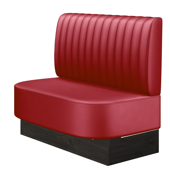 THOMAS | Gastrobank | B:H 100 x 103 cm | Rot | Gestreift | Leder