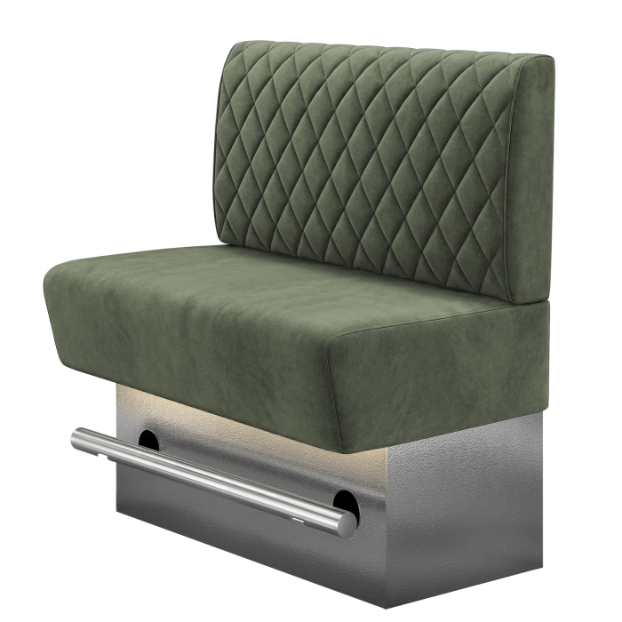 DENVER BIG | Gastro Hochbank | B:H 100 x 126 cm | Grün | Raute | Samt | LED