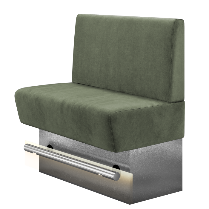 DENVER BIG | Gastro Hochbank | B:H 100 x 126 cm | Grün | Glatt | Samt | LED