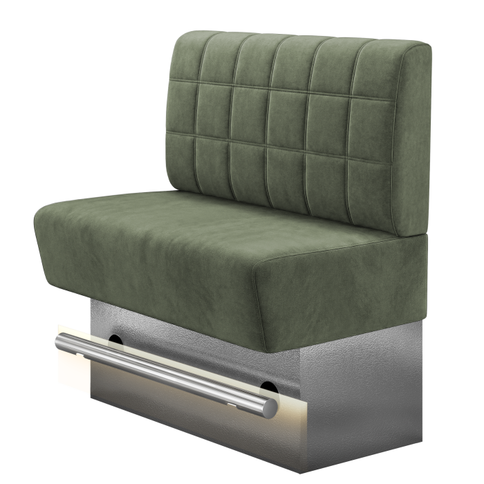 DENVER BIG | Gastro Hochbank | B:H 100 x 126 cm | Grün | Blocks | Samt | LED