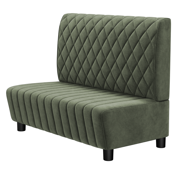 MATILDA | Gastro Lounge Bank | B:H 100 x 94 cm | Grün | Raute | Samt