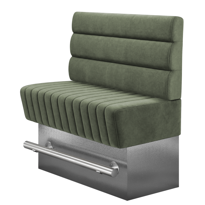MATILDA | Gastro Hochbank | B:H 100 x 126 cm | Grün | Horizontal Gestreift Rund | Samt