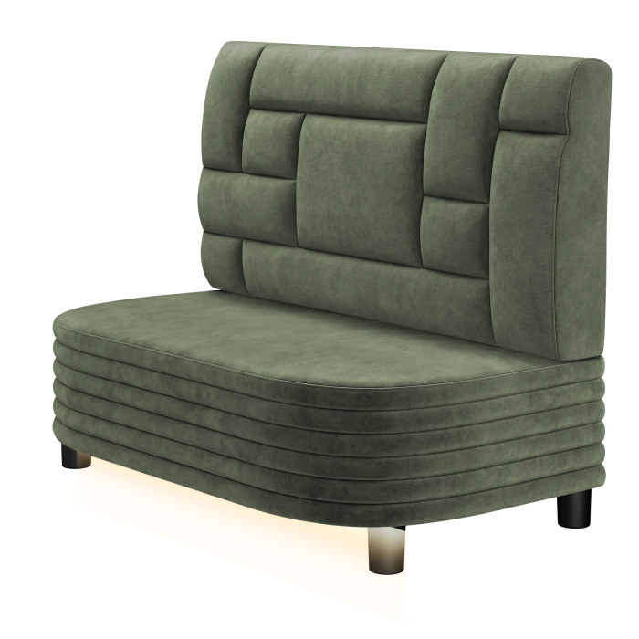 MATTHIAS | Gastro Lounge Bank | B:H 100 x 94 cm | Grün | Tetris Design | Samt | LED