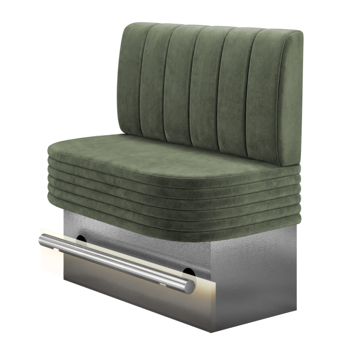 MATTHIAS | Gastro Hochbank | B:H 100 x 126 cm | Grün | Gestreift | Samt | LED