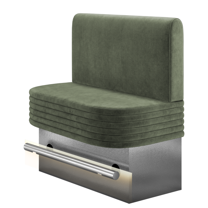 MATTHIAS | Gastro Hochbank | B:H 100 x 136 cm | Grün | Glatt/ Rund | Samt | LED