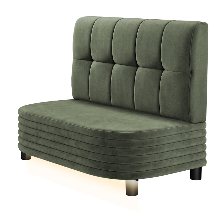 MATTHIAS | Gastro Lounge Bank | B:H 100 x 94 cm | Grün | Button | Samt | LED