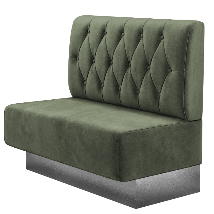 MELISSA | Gastrobank | B:H 100 x 103 cm | Grün | Chesterfield Raute | Samt