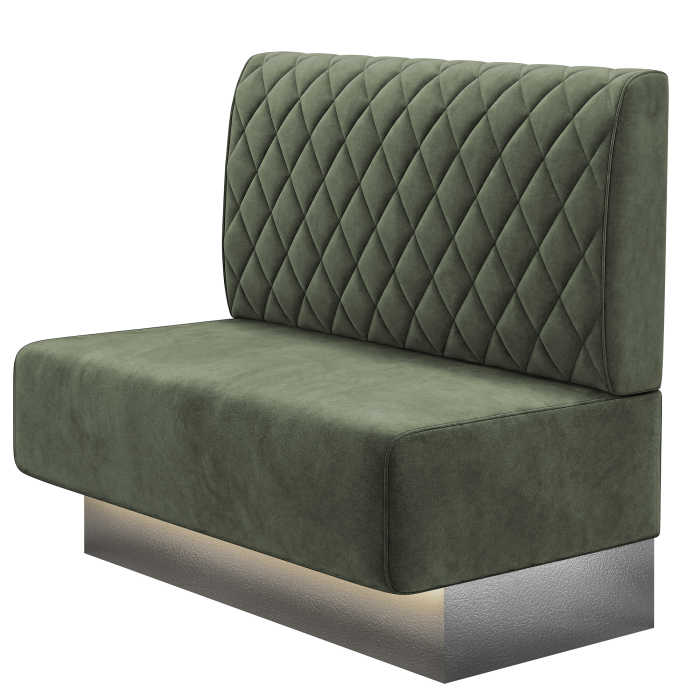 MELISSA | Gastrobank | B:H 100 x 103 cm | Grün | Raute | Samt | LED