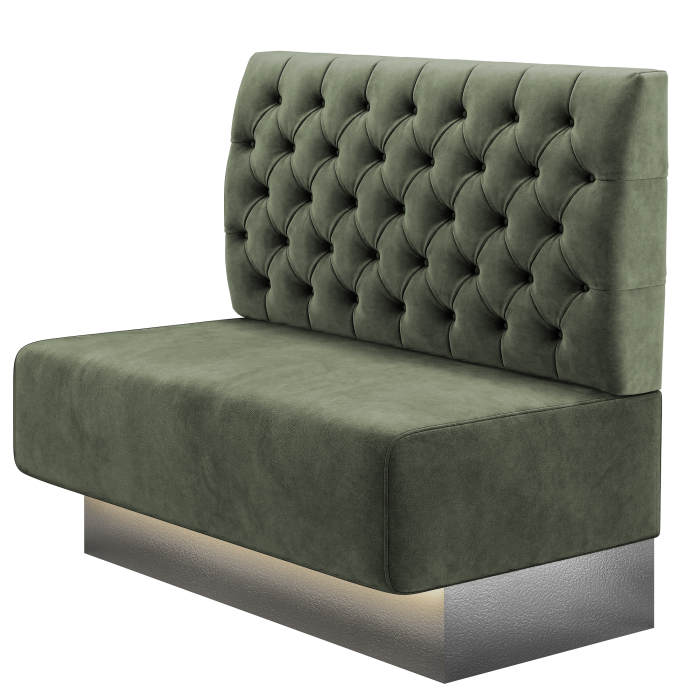 MELISSA | Gastrobank | B:H 100 x 103 cm | Grün | Chesterfield | Samt | LED