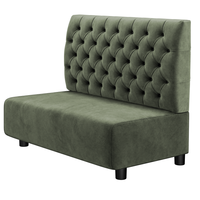 MELISSA | Gastro Lounge Bank | B:H 100 x 94 cm | Grün | Chesterfield | Samt