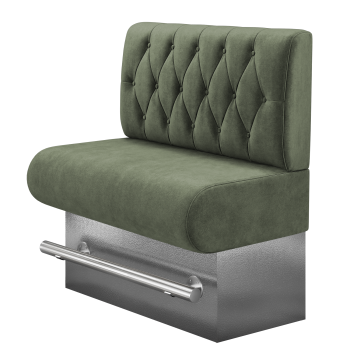 NINVA | Gastro Hochbank | B:H 100 x 136 cm | Grün | Chesterfield Raute | Samt