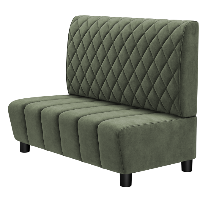 TANJA | Gastro Lounge Bank | B:H 100 x 94 cm | Grün | Raute | Samt