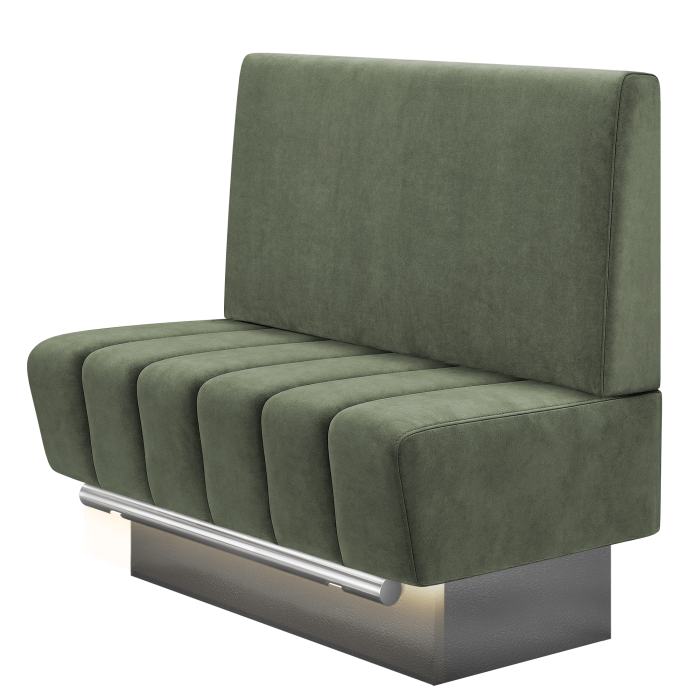 TANJA | Gastro Hochbank | B:H 100 x 126 cm | Grün | Glatt | Samt | LED