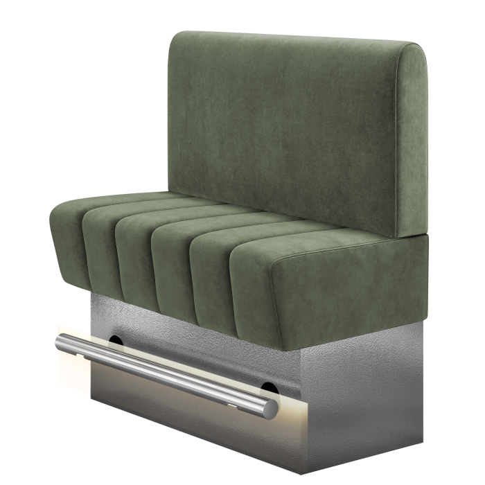 TANJA | Gastro Hochbank | B:H 100 x 126 cm | Grün | Glatt/ Rund | Samt | LED
