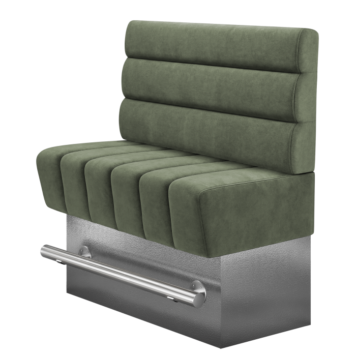 TANJA | Gastro Hochbank | B:H 100 x 126 cm | Grün | Horizontal Gestreift Rund | Samt