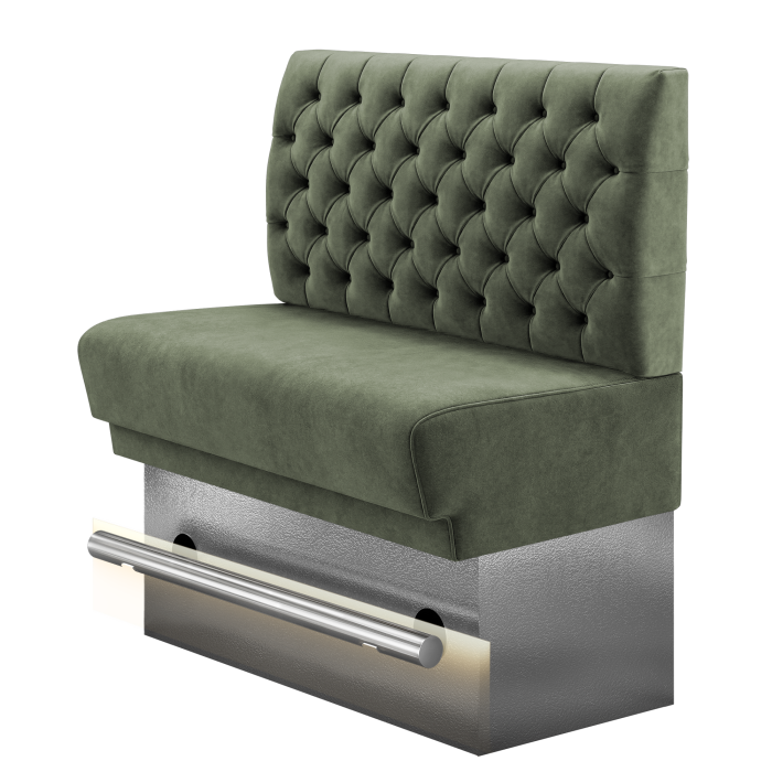 TATJANA | Gastro Hochbank | B:H 100 x 126 cm | Grün | Chesterfield | Samt | LED