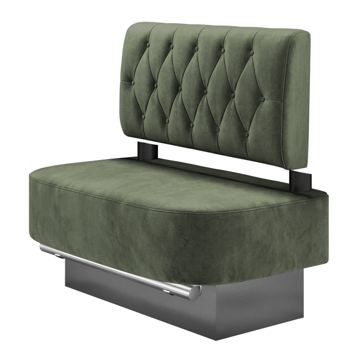 THOMAS | Gastro Hochbank | B:H 100 x 136 cm | Samt | Chesterfield Raute | Samt