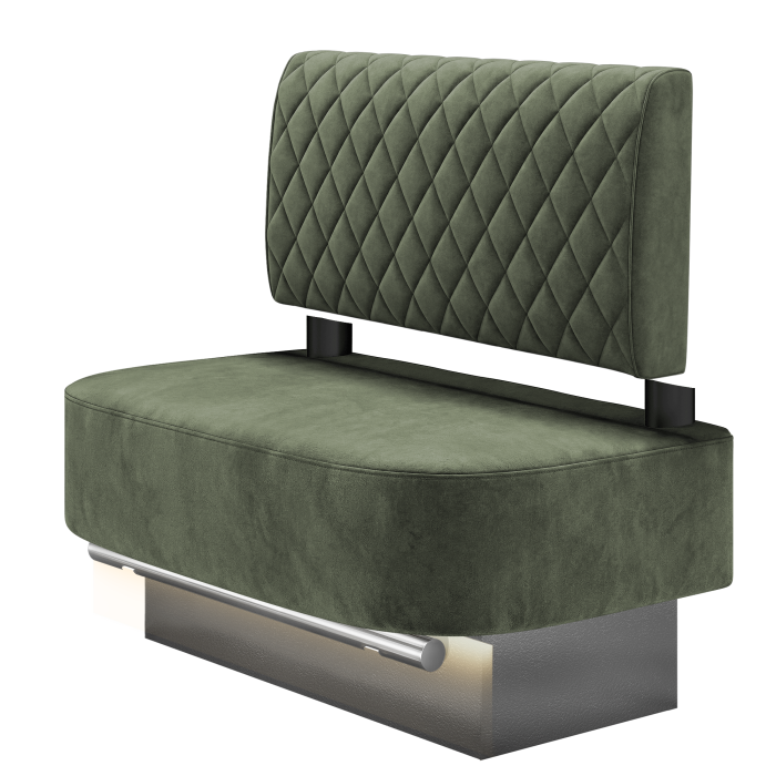 THOMAS | Gastro Hochbank | B:H 100 x 126 cm | Samt | Raute | Samt | LED