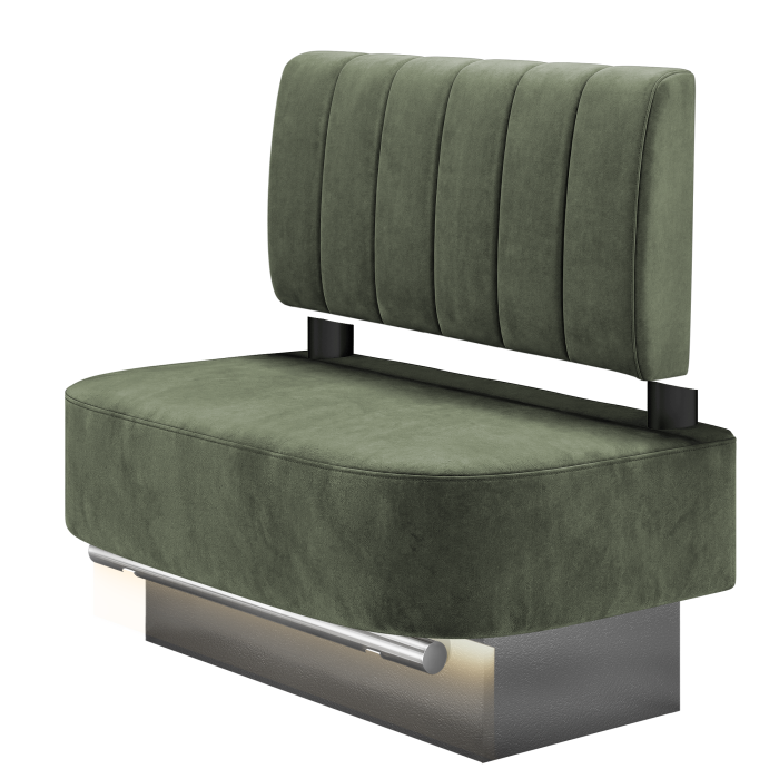 THOMAS | Gastro Hochbank | B:H 100 x 126 cm | Samt | Gestreift | Samt | LED