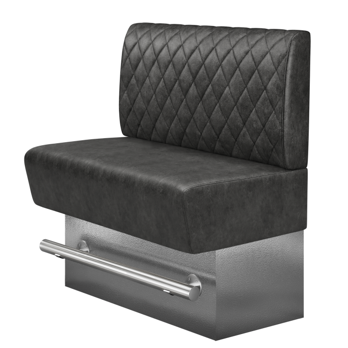DENVER BIG | Gastro Hochbank | B:H 100 x 126 cm | Schwarz | Raute | Wildleder