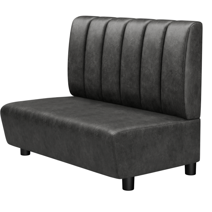 DENVER BIG | Gastro Lounge Bank | B:H 100 x 94 cm | Schwarz | Gestreift | Wildleder