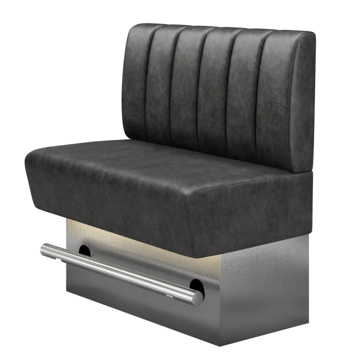 DENVER BIG | Gastro Hochbank | B:H 100 x 136 cm | Schwarz | Gestreift | Wildleder | LED