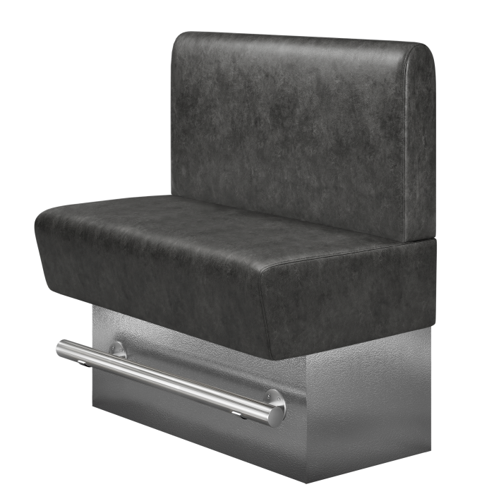 DENVER BIG | Gastro Hochbank | B:H 100 x 126 cm | Schwarz | Glatt/ Rund | Wildleder