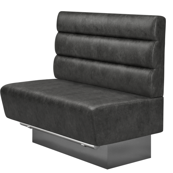 DENVER BIG | Gastro Hochbank | B:H 100 x 126 cm | Schwarz | Horizontal Gestreift Rund | Wildleder